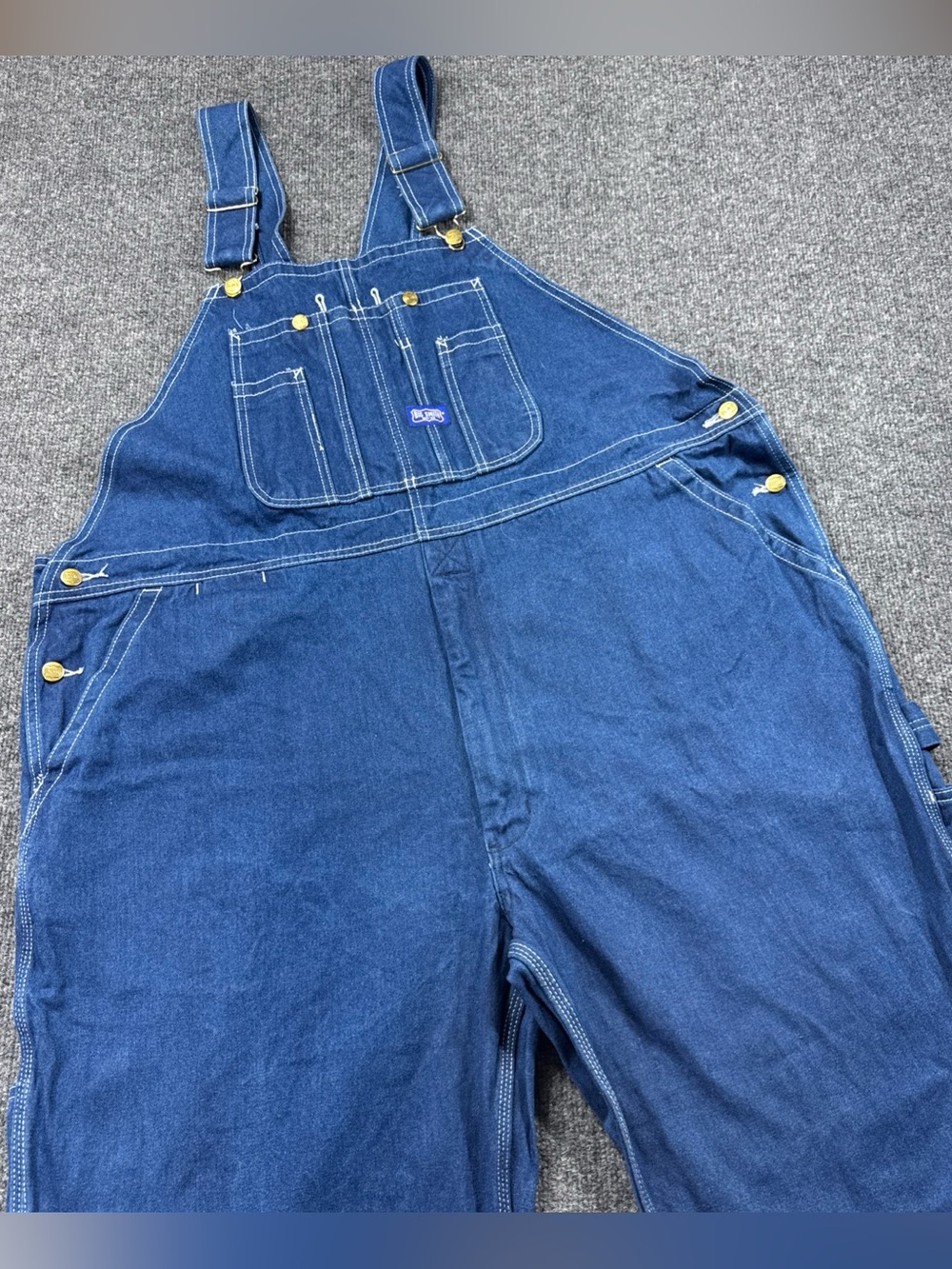 Vintage Big Smith Bib Overalls Mens 48x30 Blue Denim Workwear Chore